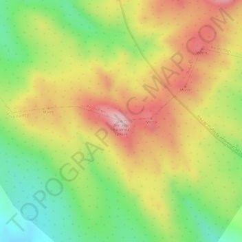 Mapa topográfico Serra da Paciência, altitude, relevo