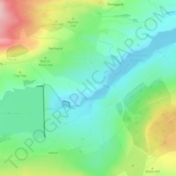 Mapa topográfico Grassholme, altitude, relevo