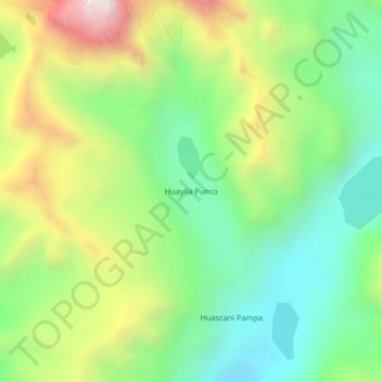 Mapa topográfico Huaylla Punco, altitude, relevo