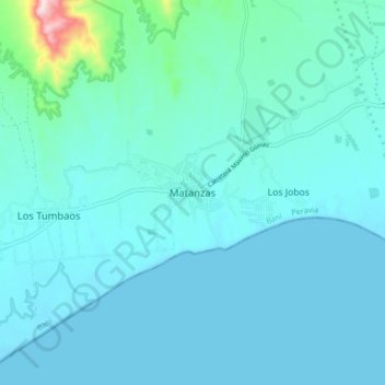 Mapa topográfico Matanzas, altitude, relevo