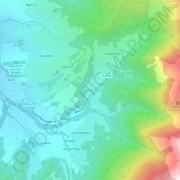 Mapa topográfico Les Ours, altitude, relevo