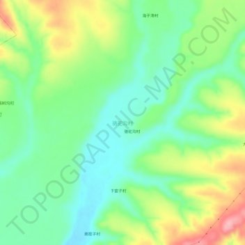 Mapa topográfico 骆驼沟村, altitude, relevo