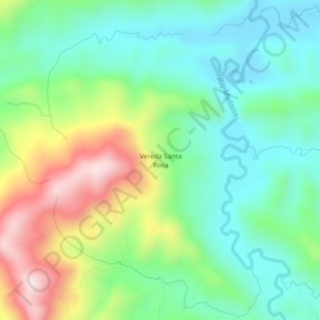 Mapa topográfico Vereda Santa Rosa, altitude, relevo