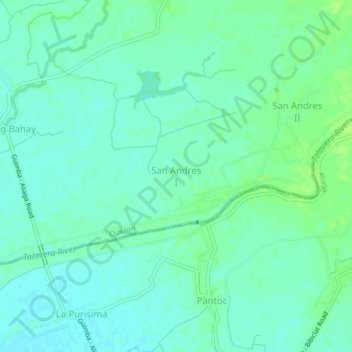 Mapa topográfico San Andres I, altitude, relevo
