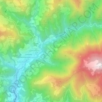 Mapa topográfico Ludizzo, altitude, relevo