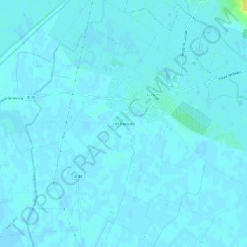 Mapa topográfico Les Davants, altitude, relevo