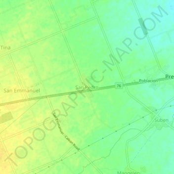 Mapa topográfico San Pedro, altitude, relevo