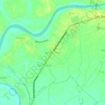 Mapa topográfico Santo Cristo, altitude, relevo