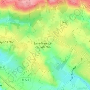 Mapa topográfico Rose, altitude, relevo