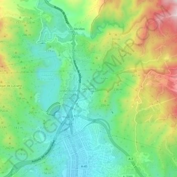 Mapa topográfico San Telmo, altitude, relevo