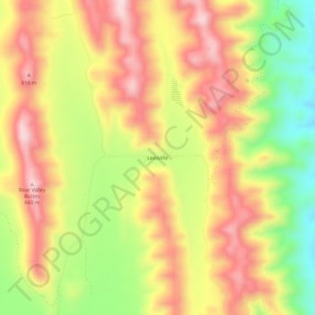 Mapa topográfico Leesville, altitude, relevo