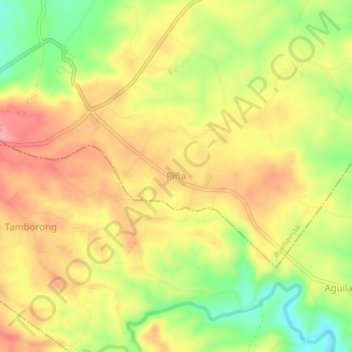 Mapa topográfico Piña, altitude, relevo