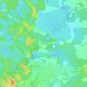Mapa topográfico Le Mineur, altitude, relevo