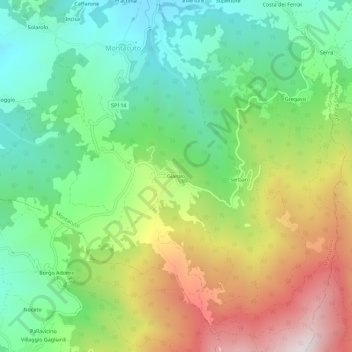 Mapa topográfico Giarolo, altitude, relevo