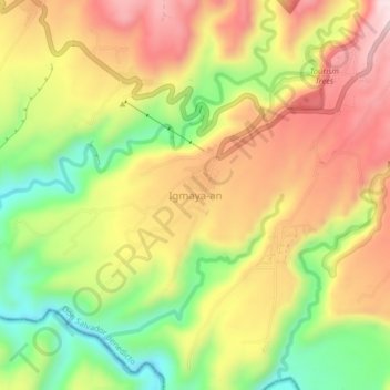 Mapa topográfico Igmaya-an, altitude, relevo