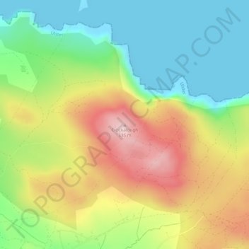 Mapa topográfico Crockalough, altitude, relevo