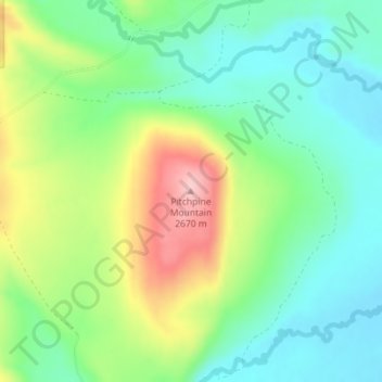 Mapa topográfico Pitchpine Mountain, altitude, relevo