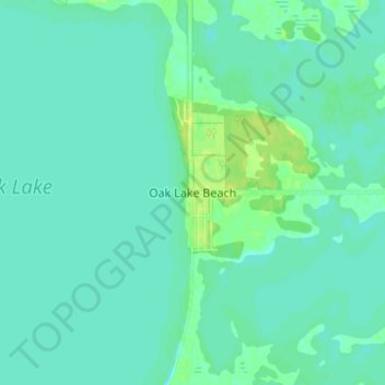 Mapa topográfico Oak Lake Beach, altitude, relevo