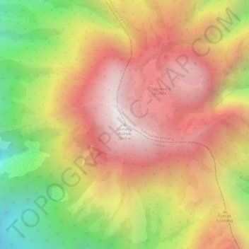 Mapa topográfico Gunung Buthak, altitude, relevo