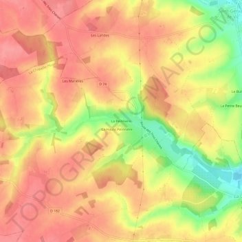 Mapa topográfico La Peinnière, altitude, relevo