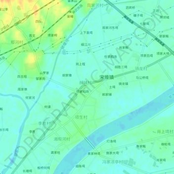 Mapa topográfico 刘打兔, altitude, relevo