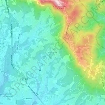Mapa topográfico Paris Point, altitude, relevo