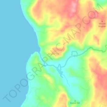 Mapa topográfico Alipanta, altitude, relevo