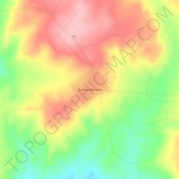 Mapa topográfico Barbosilândia, altitude, relevo