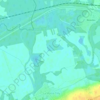 Mapa topográfico Les Prés Canions, altitude, relevo