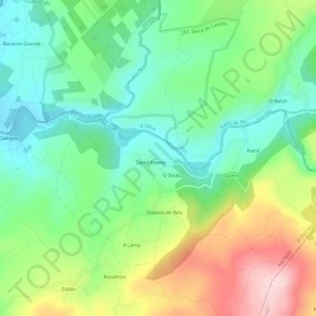 Mapa topográfico Basadre, altitude, relevo