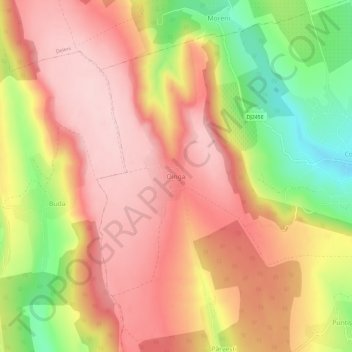 Mapa topográfico Dinga, altitude, relevo