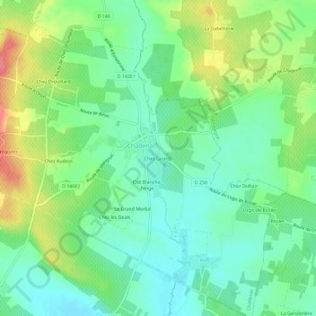 Mapa topográfico Chez Girard_, altitude, relevo