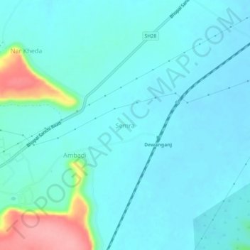 Mapa topográfico Semra, altitude, relevo