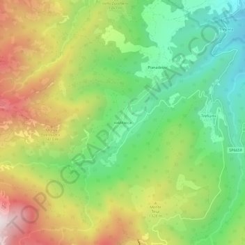 Mapa topográfico Valditacca, altitude, relevo