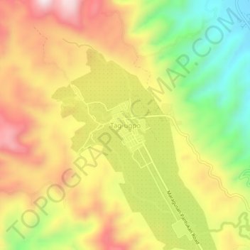 Mapa topográfico Tag-ugpo, altitude, relevo