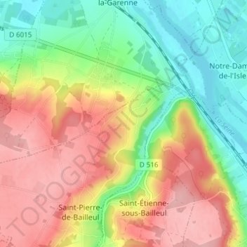 Mapa topográfico Dormont, altitude, relevo
