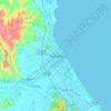 Mapa topográfico Tuy Hòa, altitude, relevo