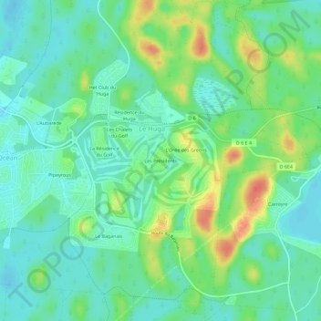 Mapa topográfico Les Présidents, altitude, relevo