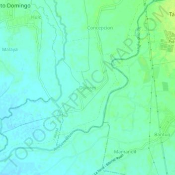 Mapa topográfico Dolores, altitude, relevo