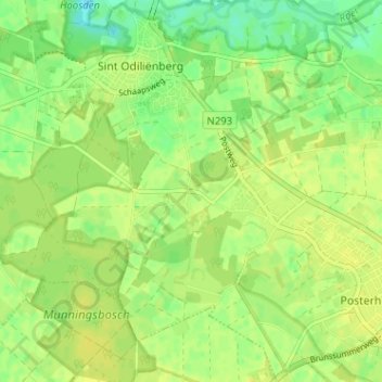 Mapa topográfico Reutje, altitude, relevo