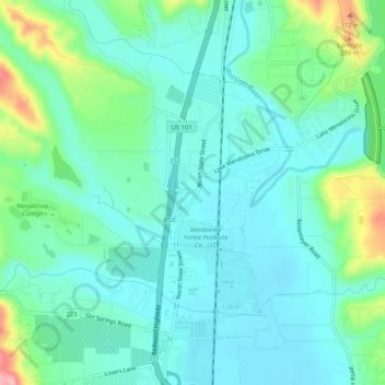 Mapa topográfico The Forks, altitude, relevo