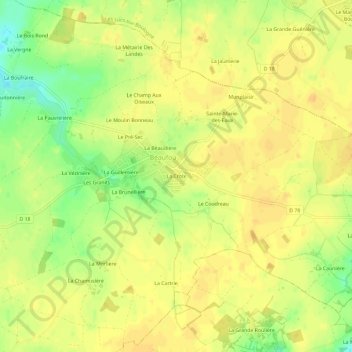 Mapa topográfico La Croix, altitude, relevo