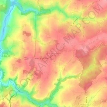 Mapa topográfico Botz-en-Mauges, altitude, relevo