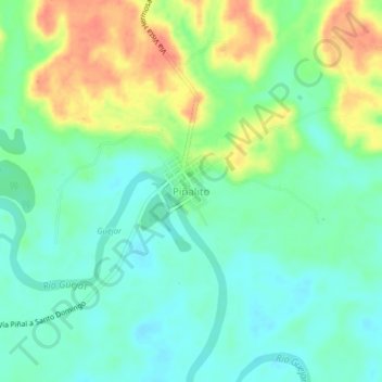 Mapa topográfico Piñalito, altitude, relevo