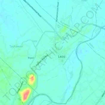 Mapa topográfico Barangay Sta. Rosa, altitude, relevo