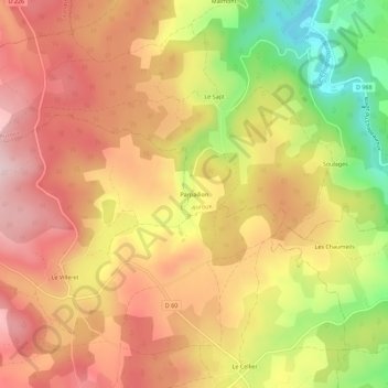 Mapa topográfico Parpaillon, altitude, relevo