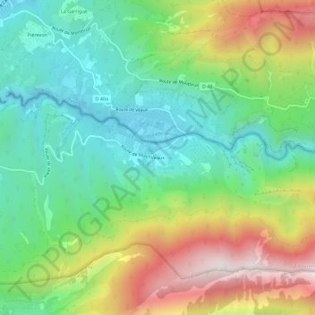 Mapa topográfico Veaux, altitude, relevo