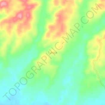 Mapa topográfico Tuhiba, altitude, relevo
