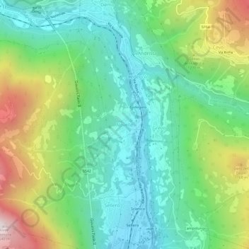 Mapa topográfico Novelle, altitude, relevo