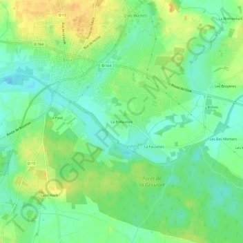 Mapa topográfico La Frelaudais, altitude, relevo